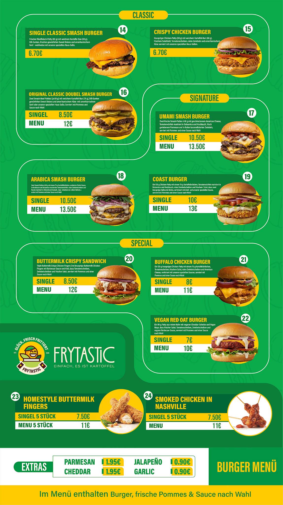 Frytastic меню