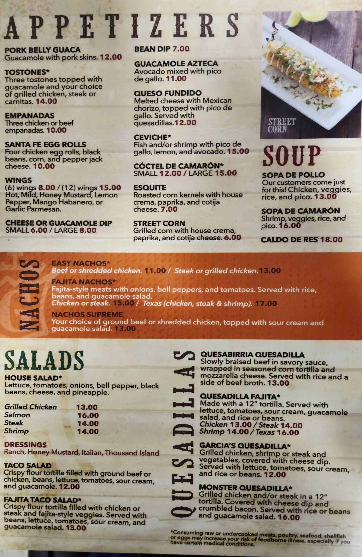 Garcia's Cuisine меню