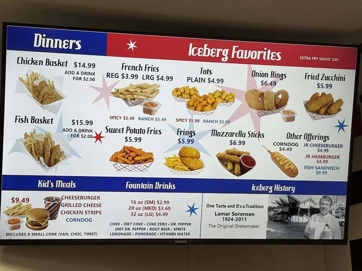 Iceberg Drive Inn - Springdale меню