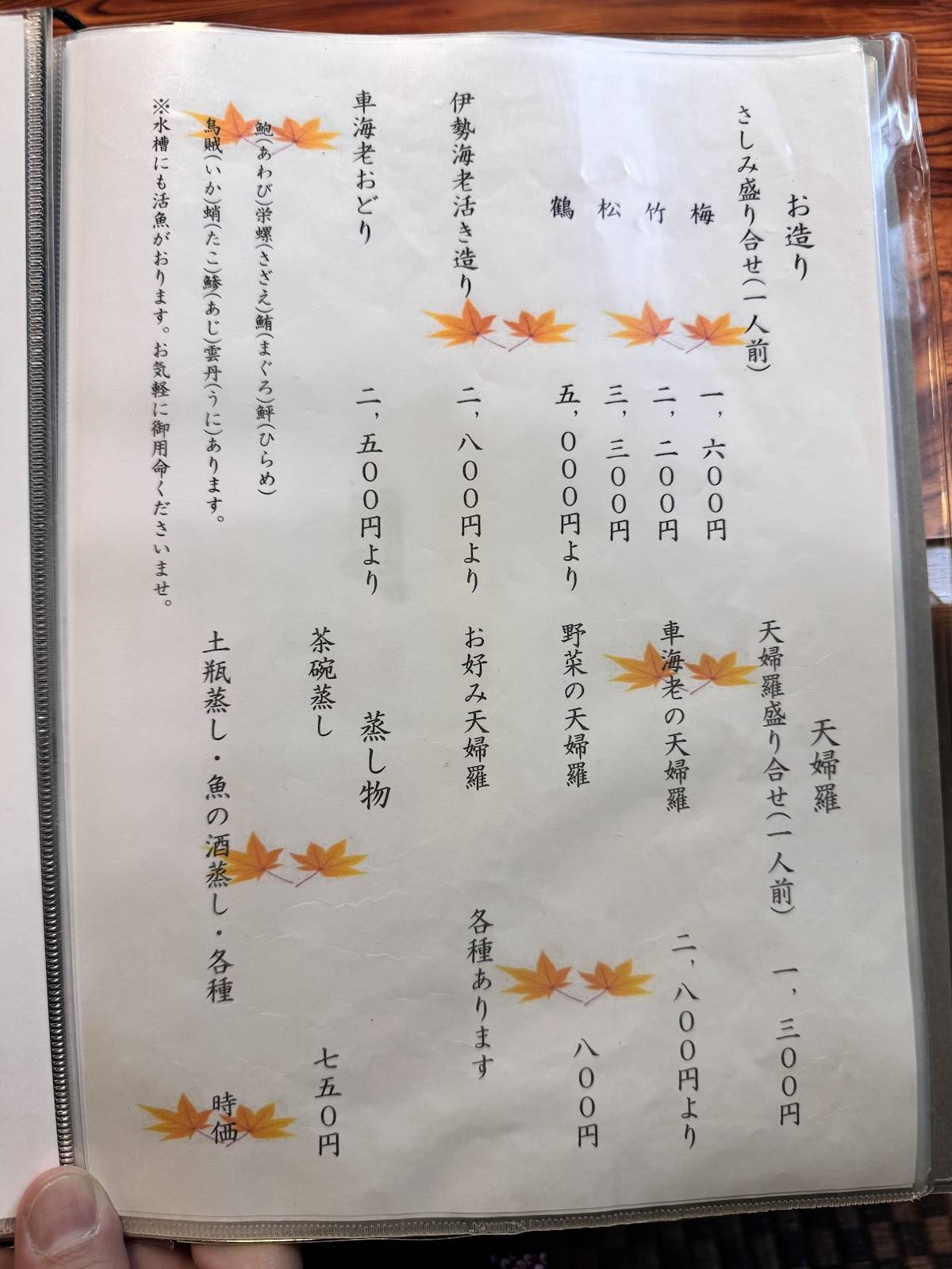 Inaka меню
