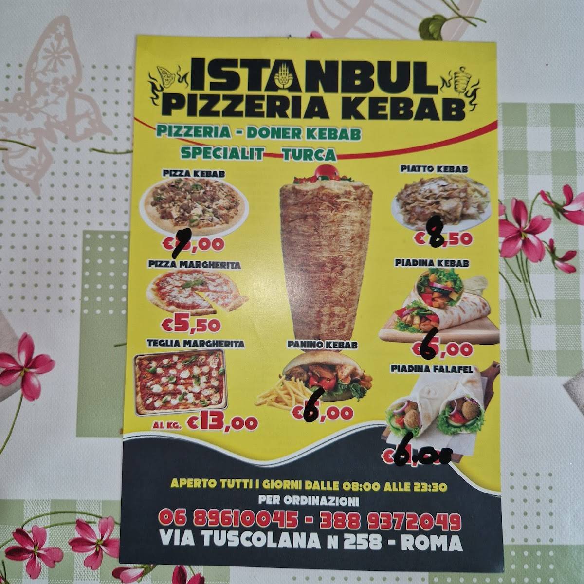 Istanbul kebab pizzeria меню
