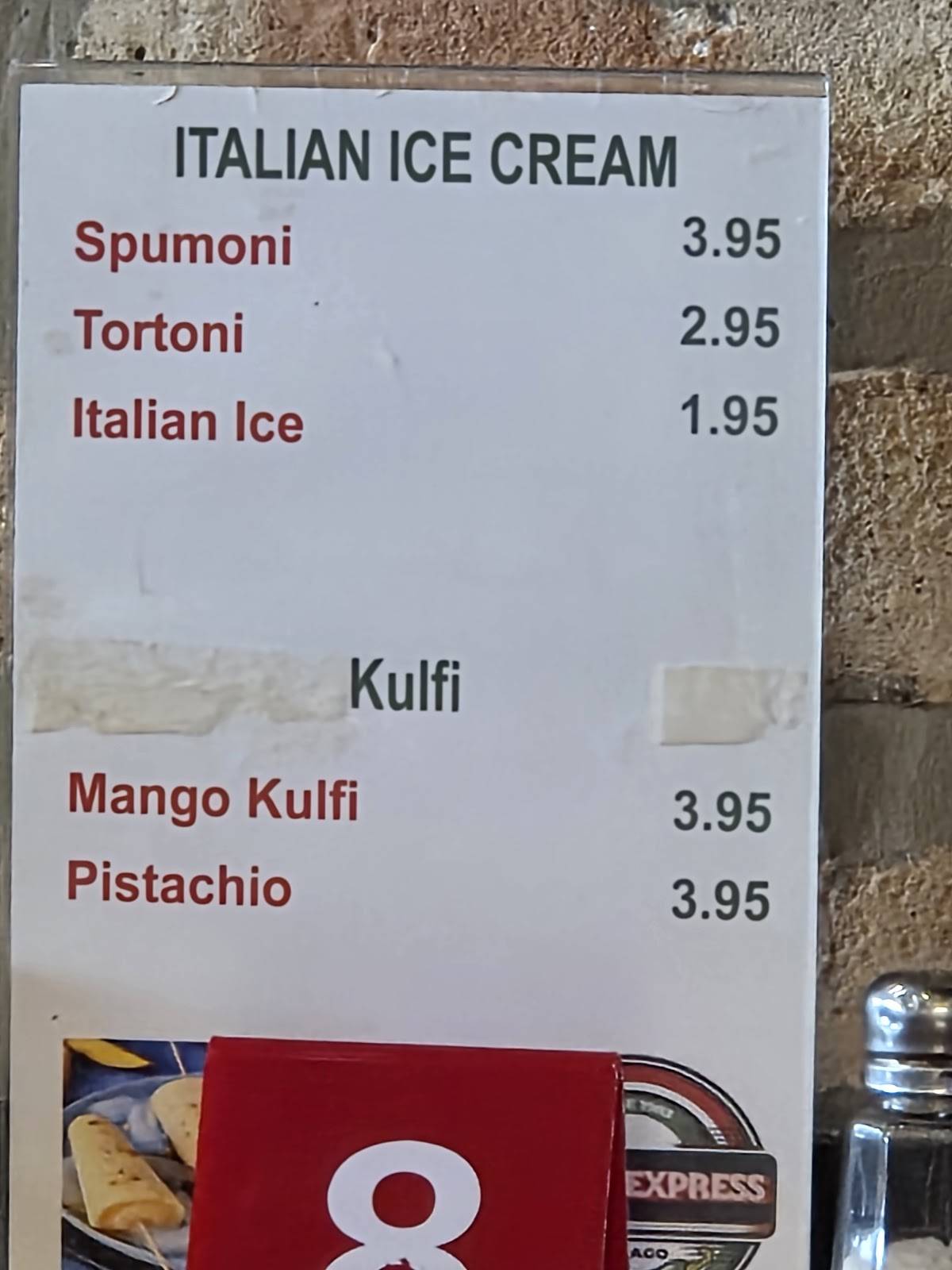 Italian Express Restaurant меню
