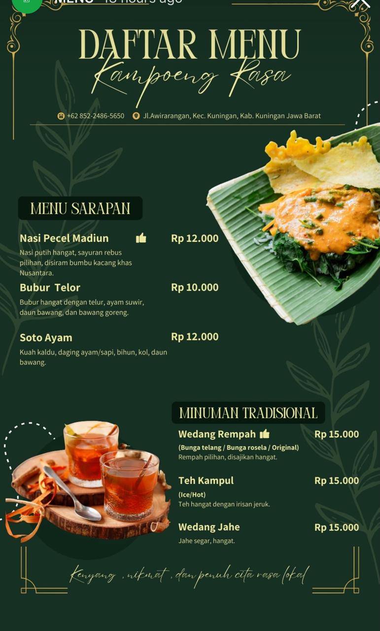 Kampoeng Rasa меню