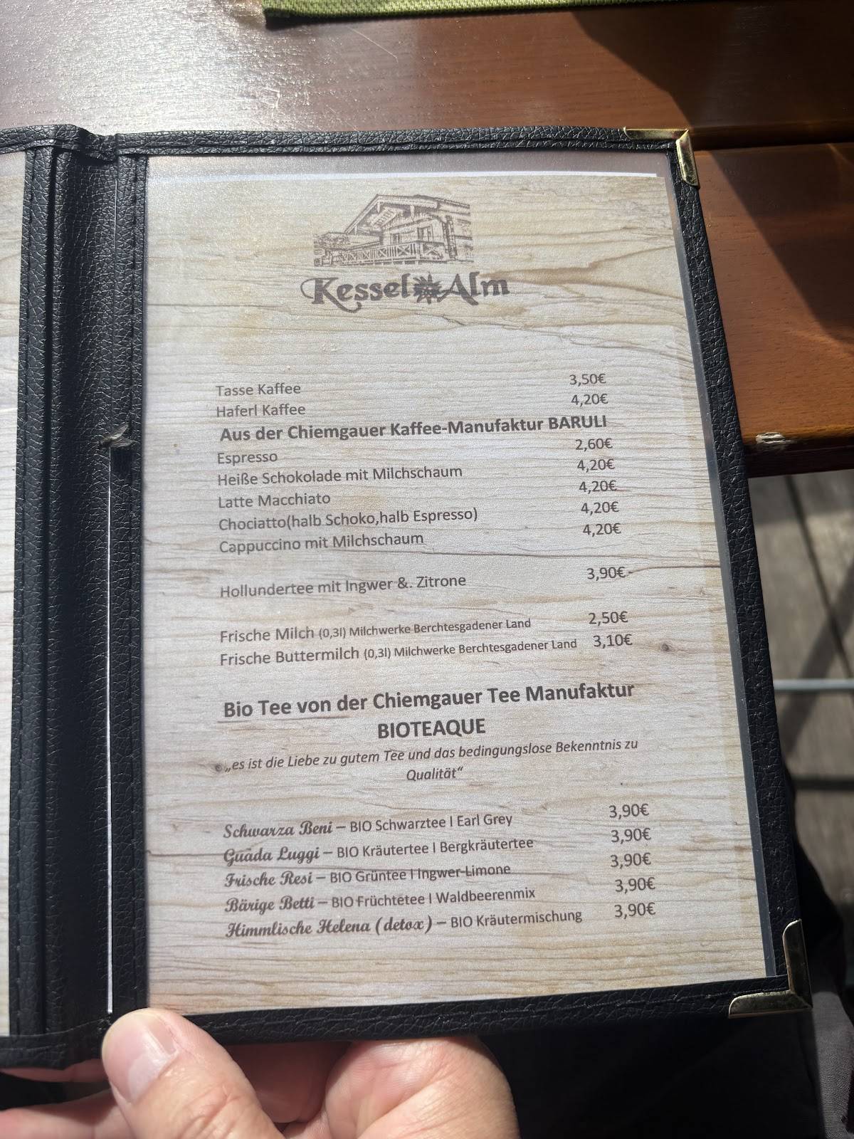 Kessel-Alm меню