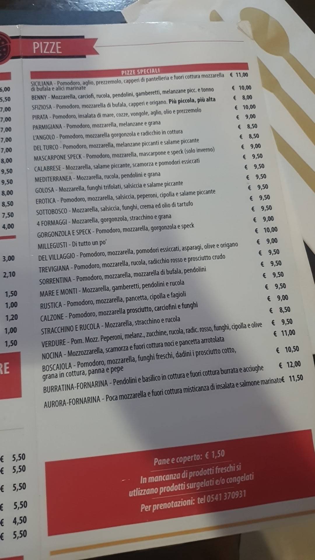 L'Angolo Blu меню