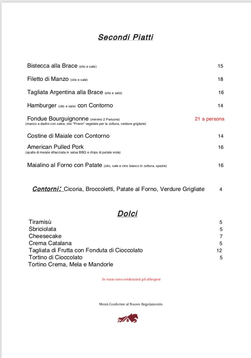 La Pineta Restaurant меню