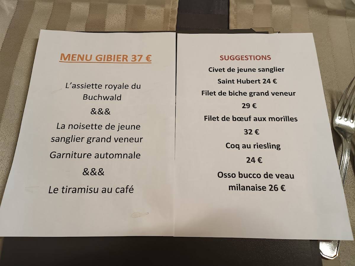 Restaurant Le Buchwald меню
