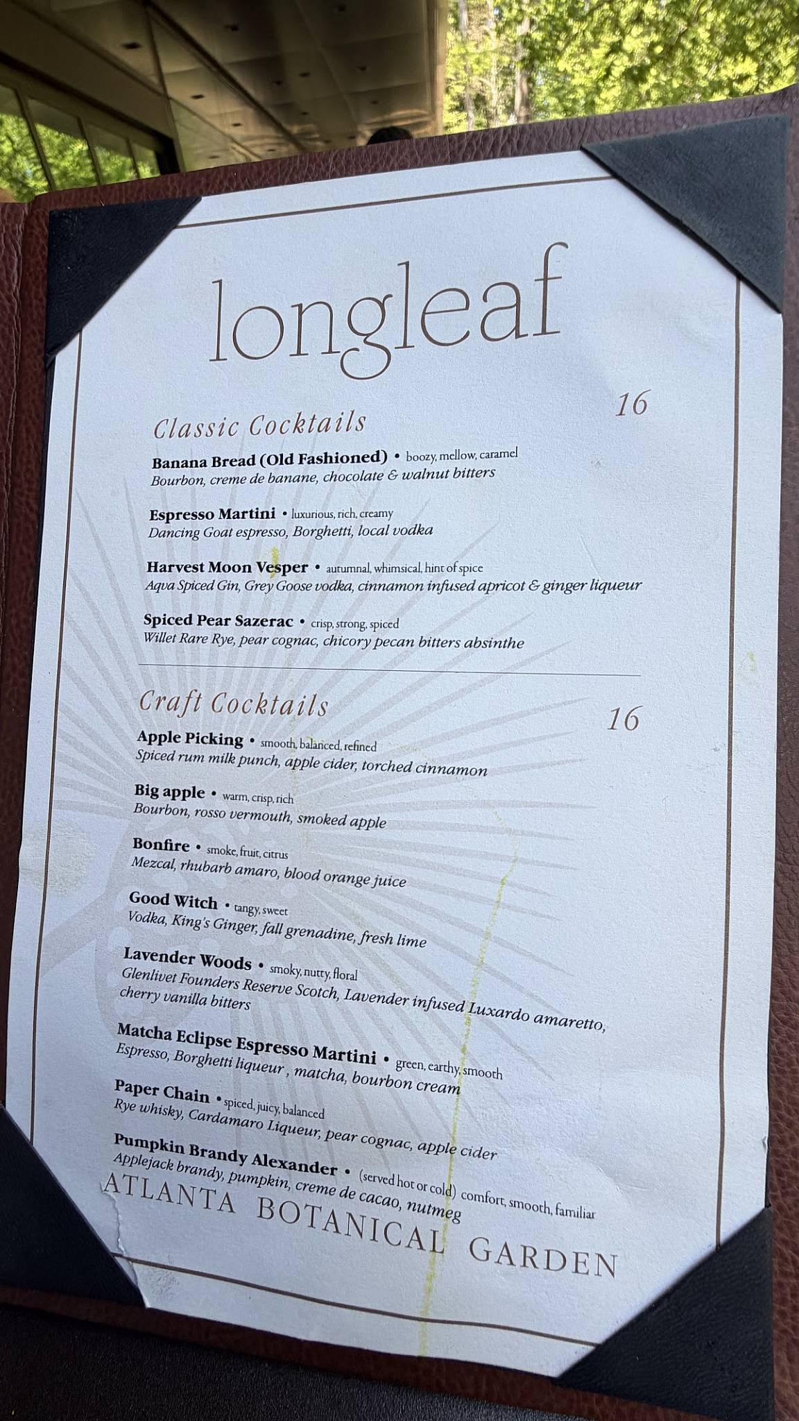Longleaf Restaurant меню