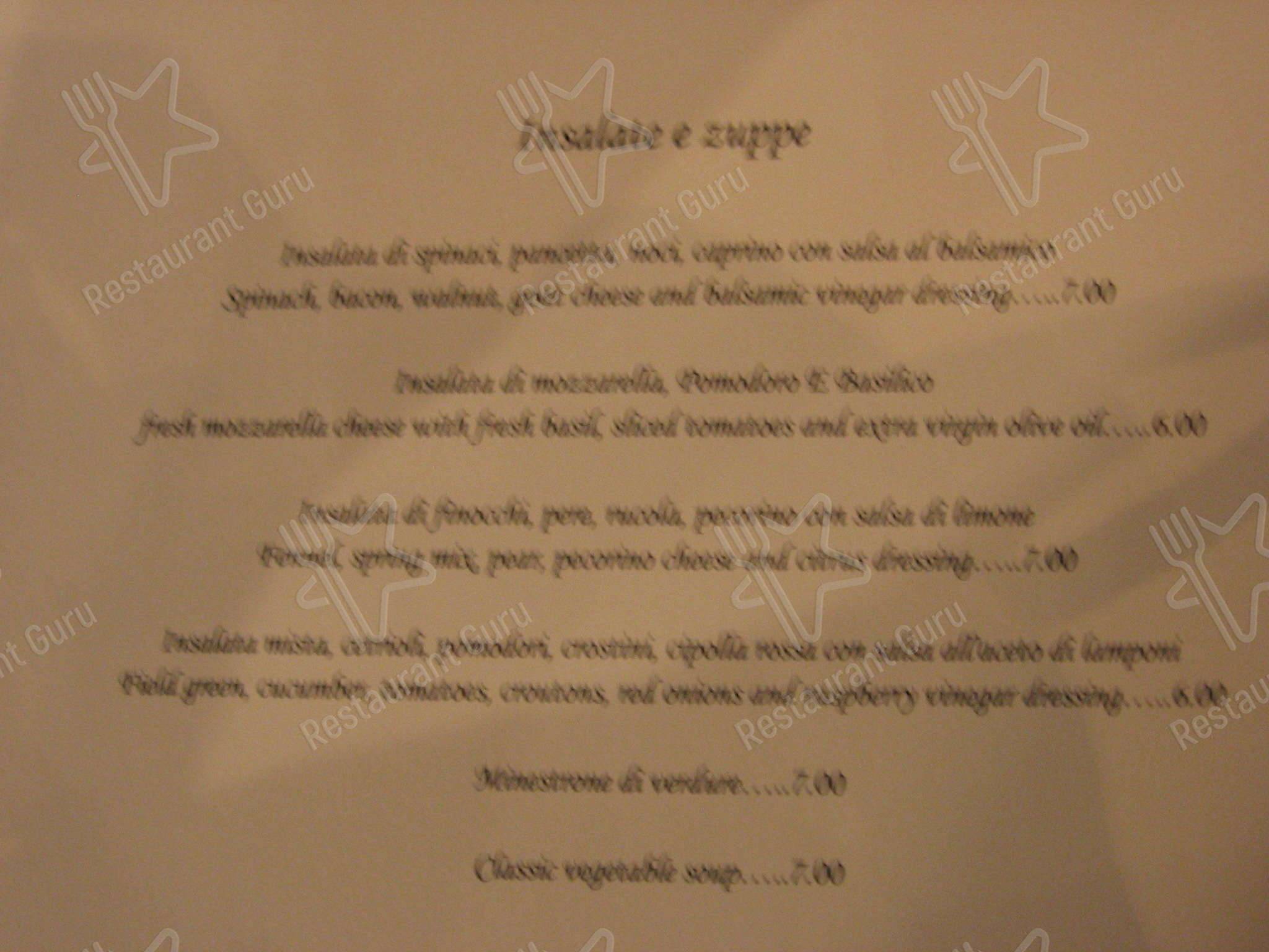 Mangia Bistro меню