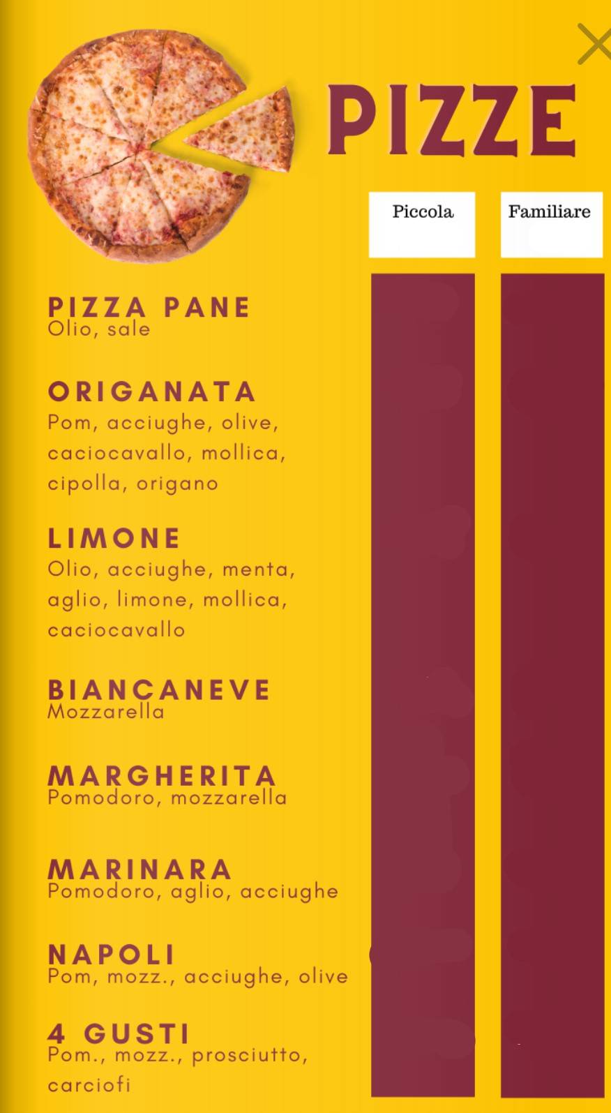 Manidas Pizzeria & Barbecue меню