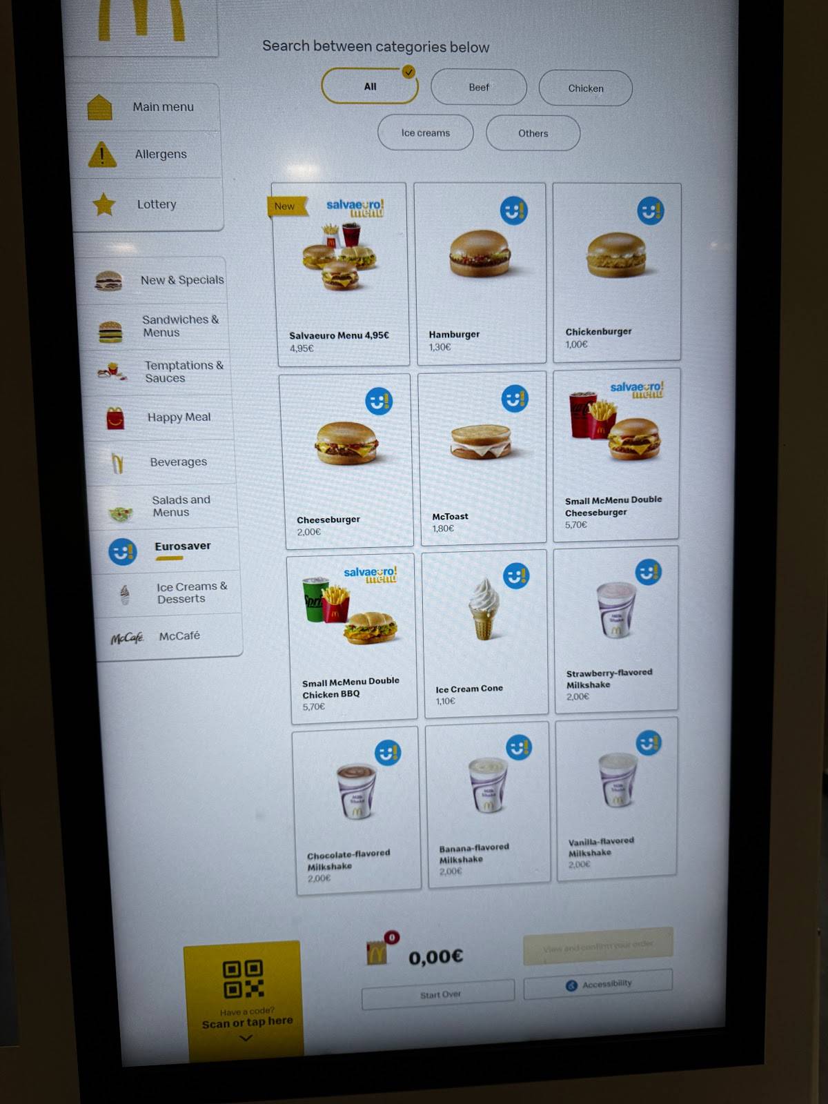 McDonald's Dragona меню