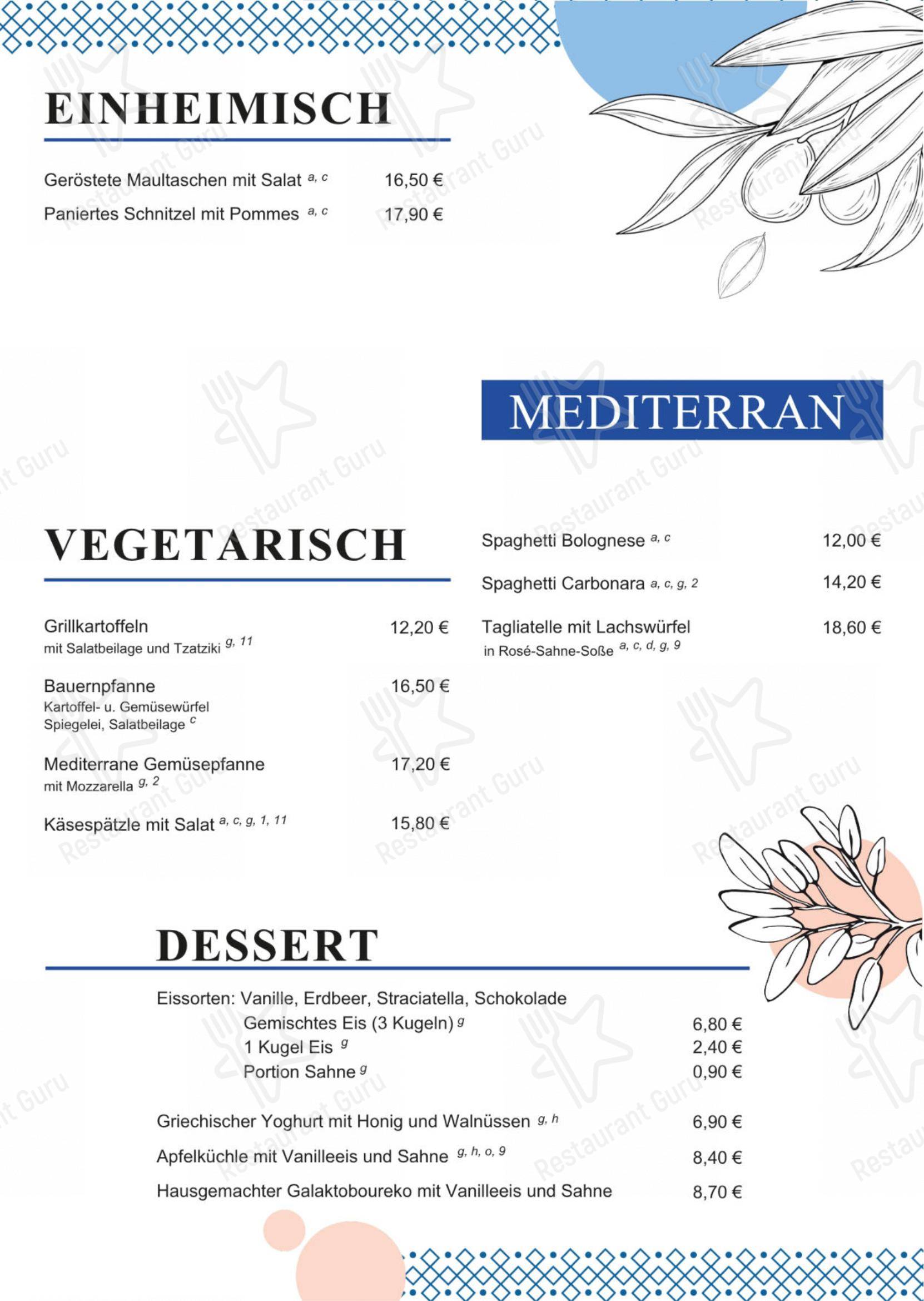 Меню клуба Restaurant Merlin - Меню напитков