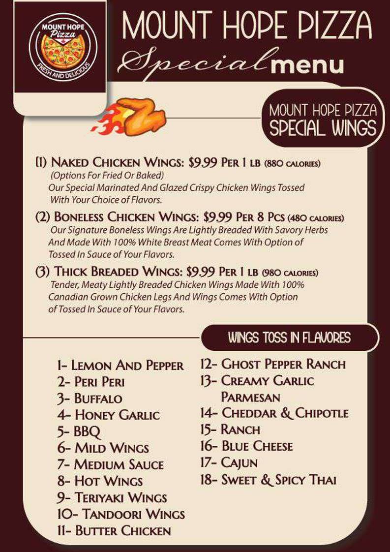 Mount Hope Pizza & Wings меню