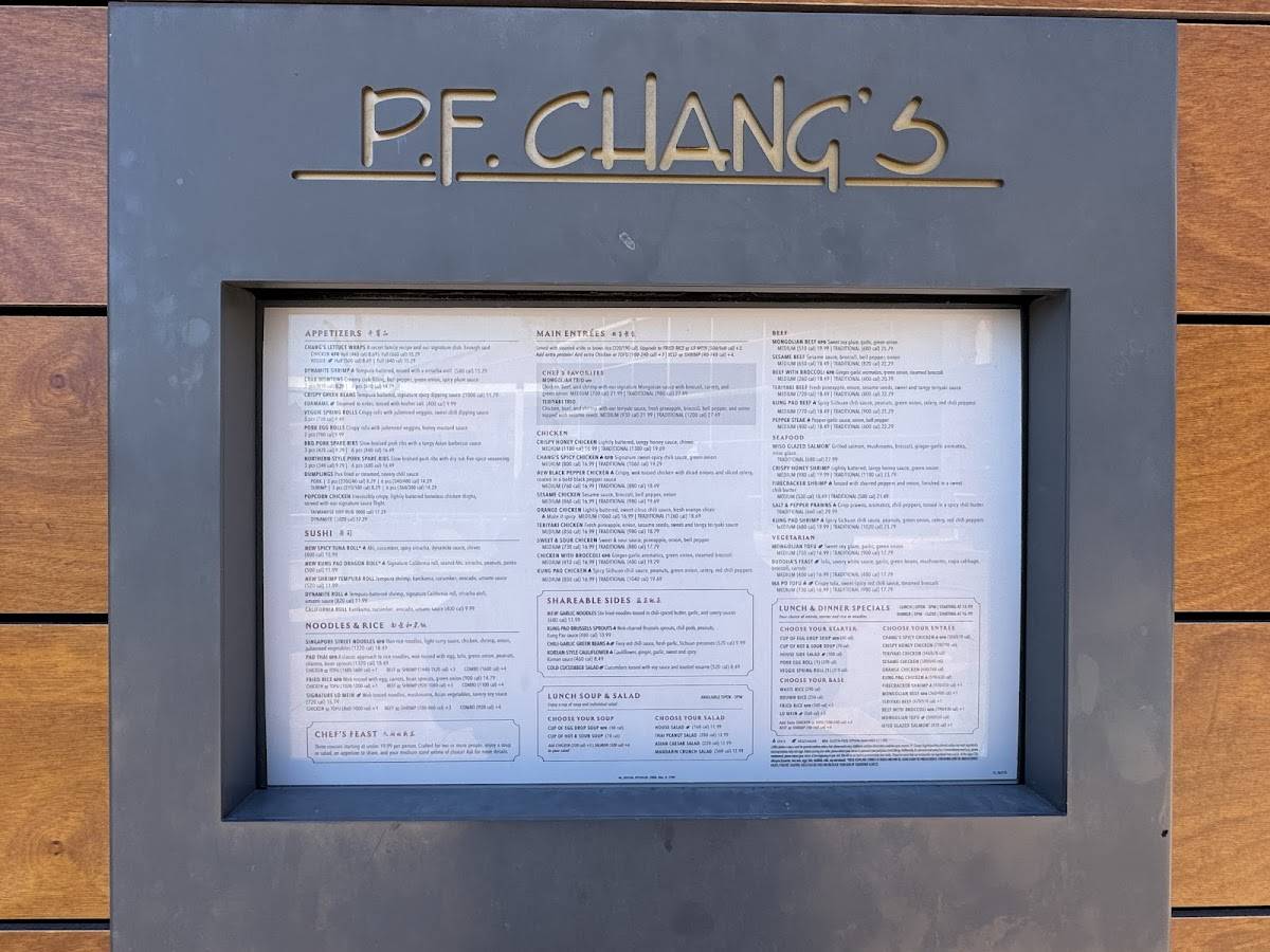 P.F. Chang's меню