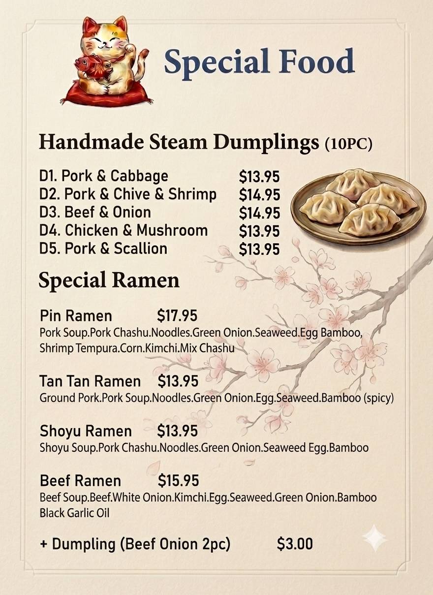 Pin Ramen меню