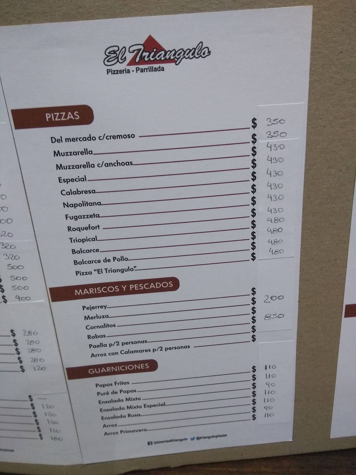 Pizzeria-Parrillada El Triángulo меню