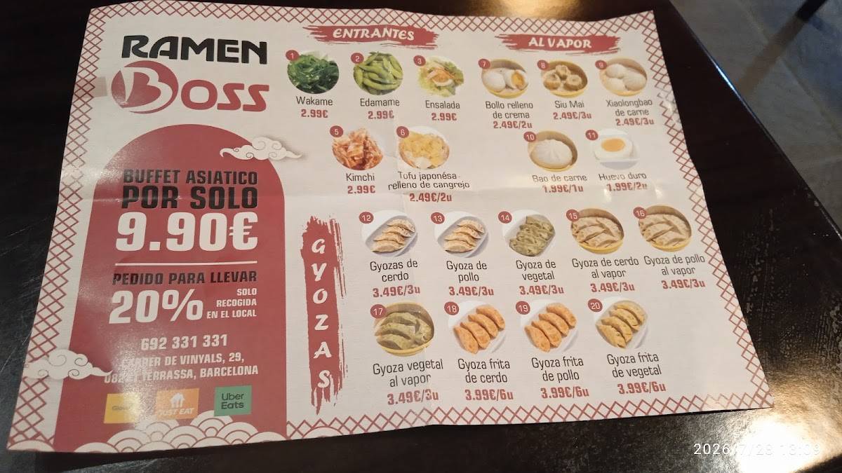 RAMEN BOSS меню