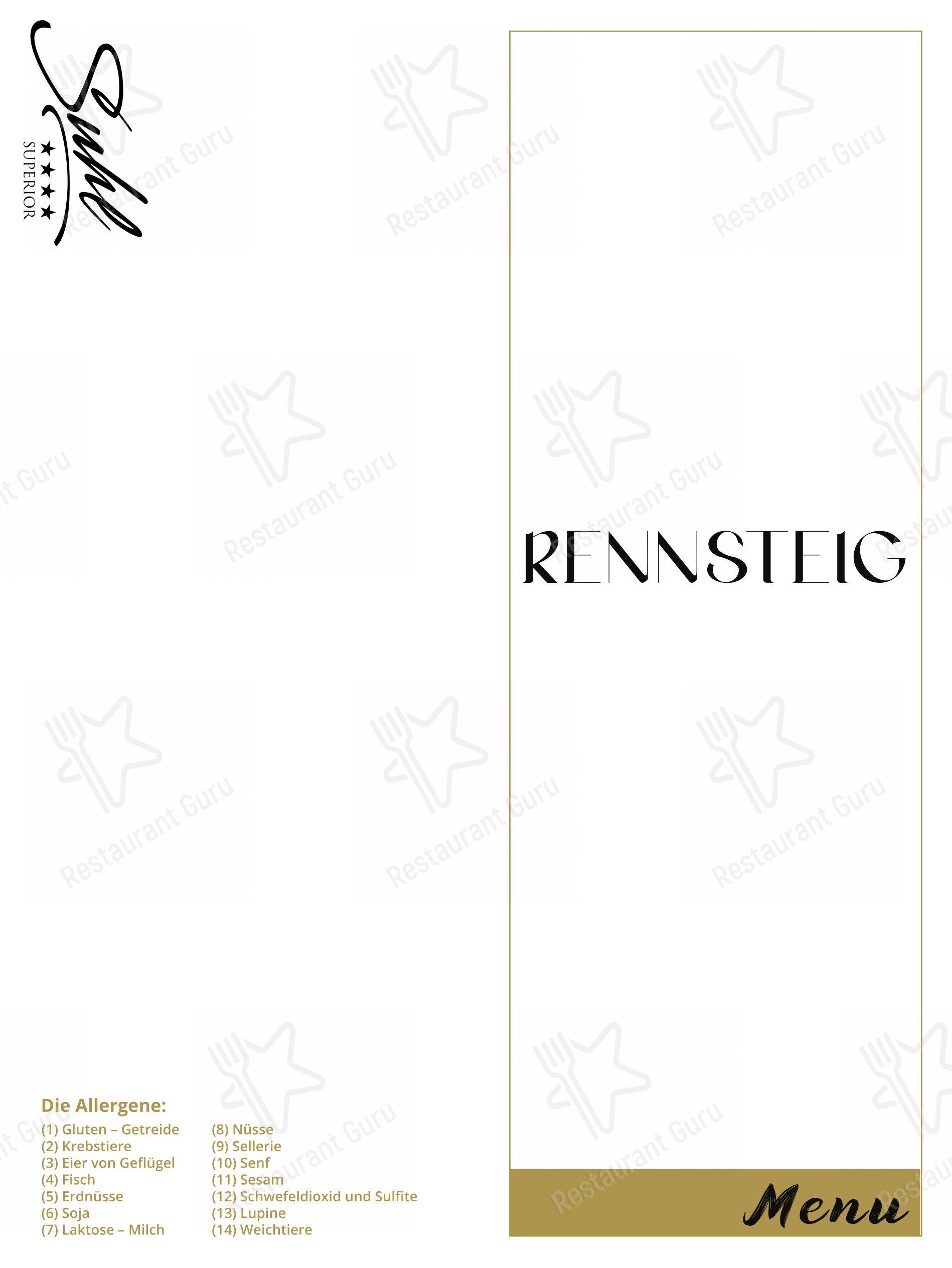 Restaurant Rennsteig в Зуле - Меню