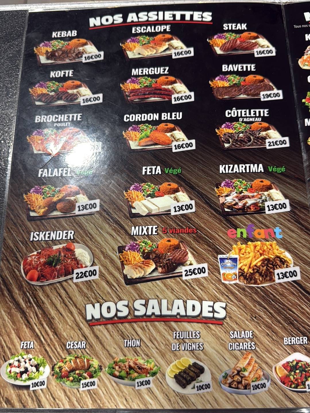 Restaurant RONEY KEBAB меню
