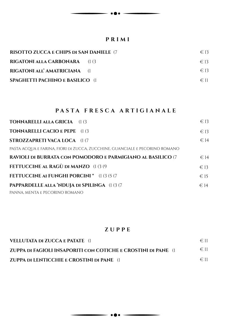 Ristorante Vaca Loca меню