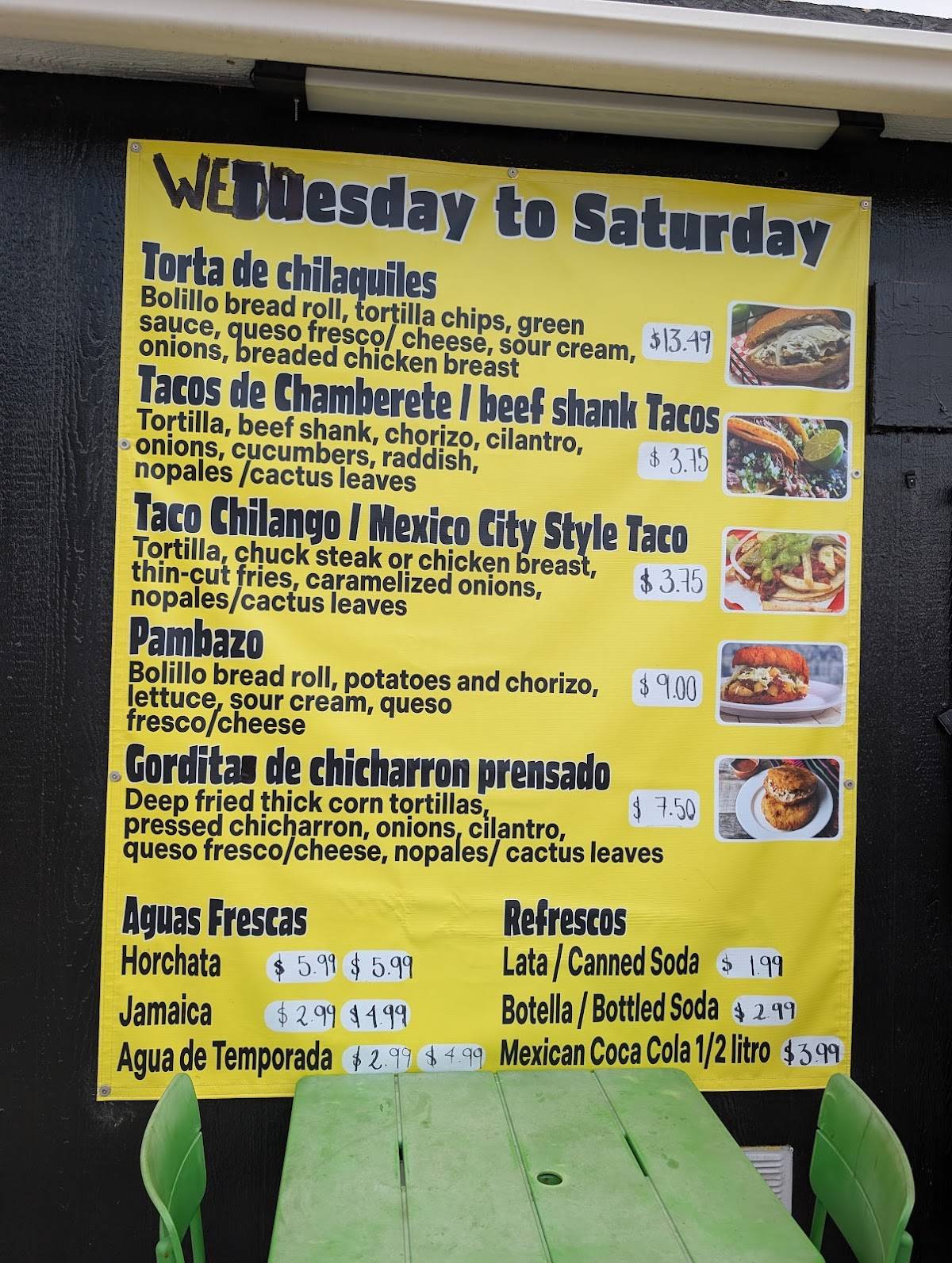 Tacos and Roses меню
