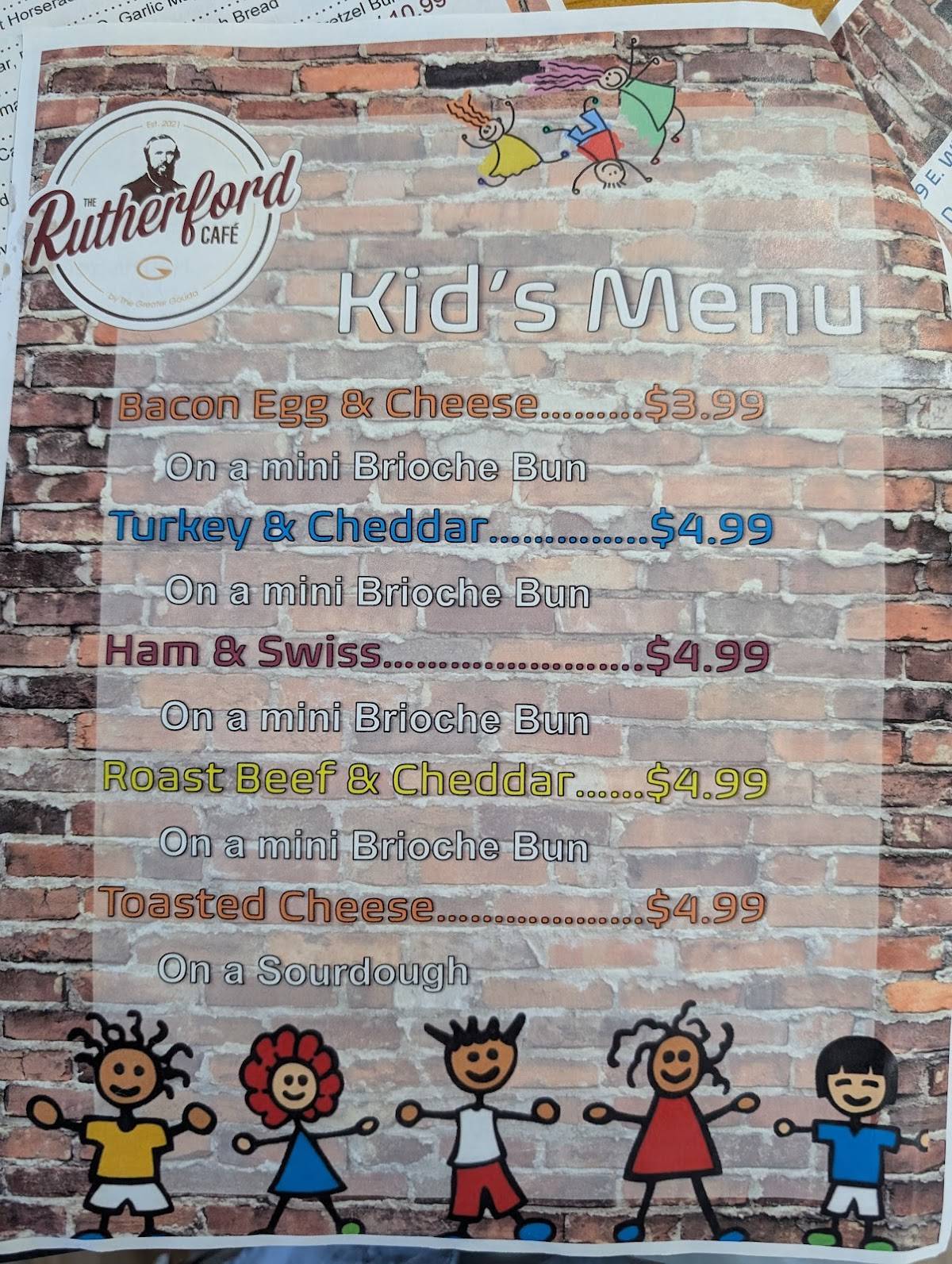 The Rutherford Café меню