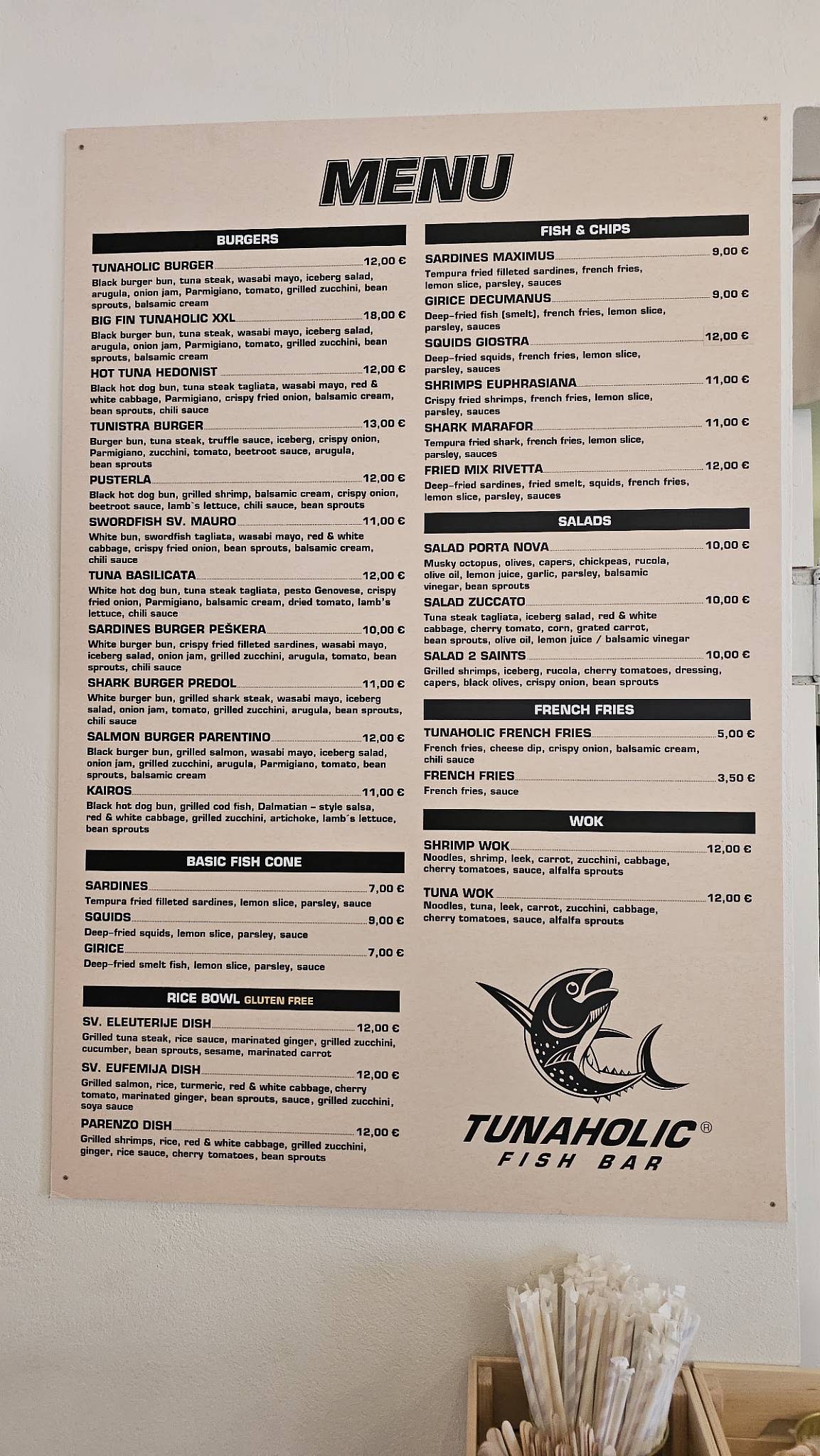 Tunaholic Fish Bar меню