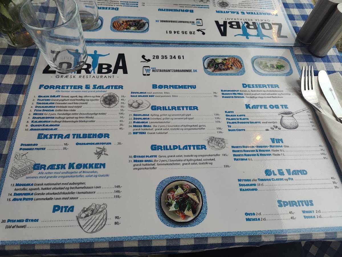 Restaurant Zorba I Rønde меню