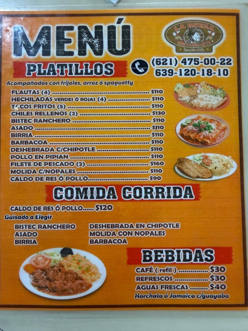 Restaurant la Rueda меню