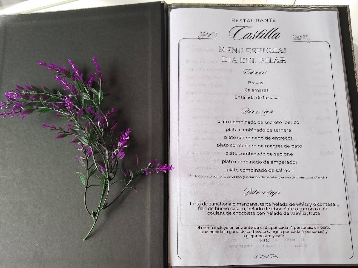 Restaurante Castilla меню