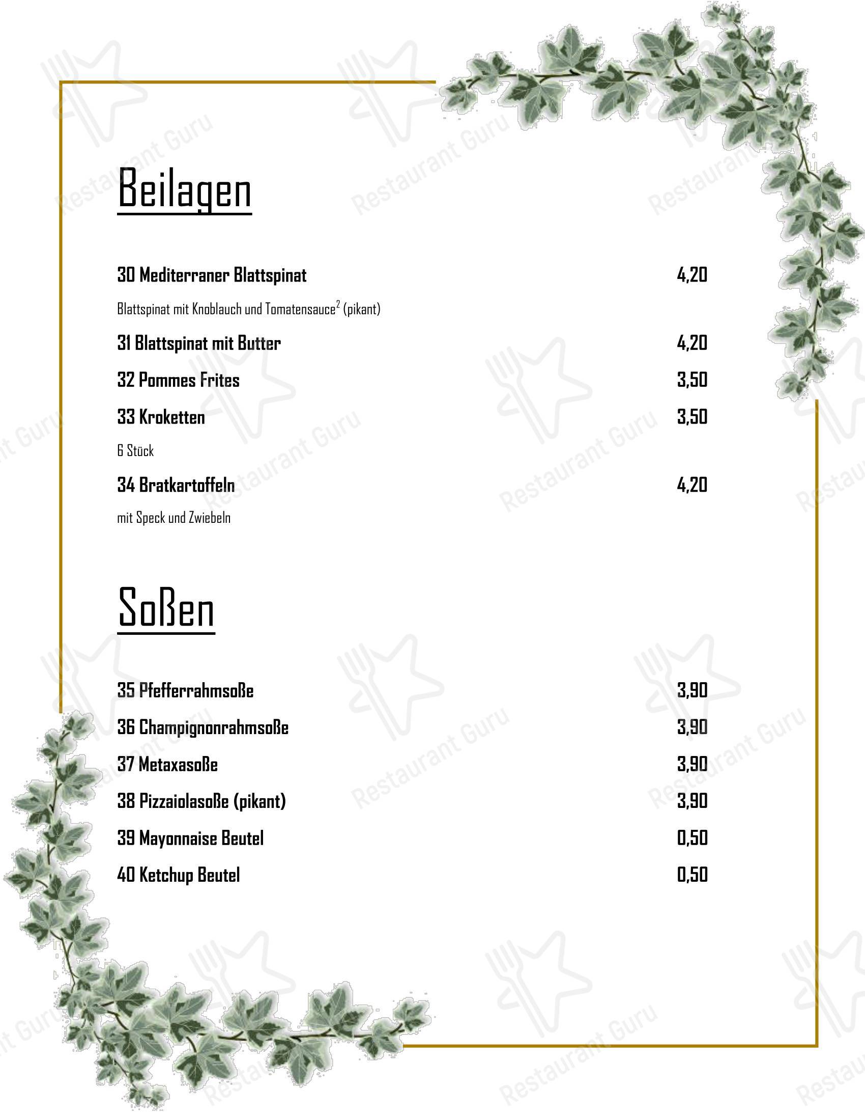 Rheinterrassen Rees в Ресе - 菜单