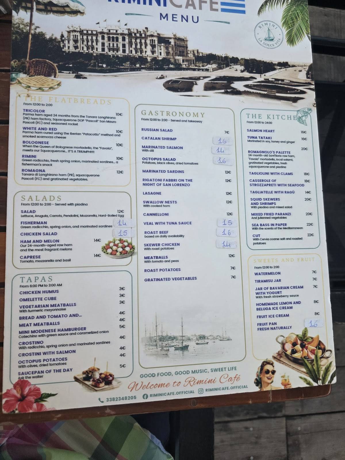RiminiCafe’ меню