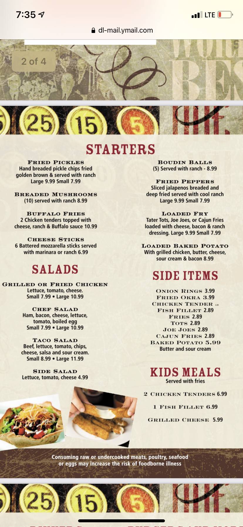 Main Street Cafe меню