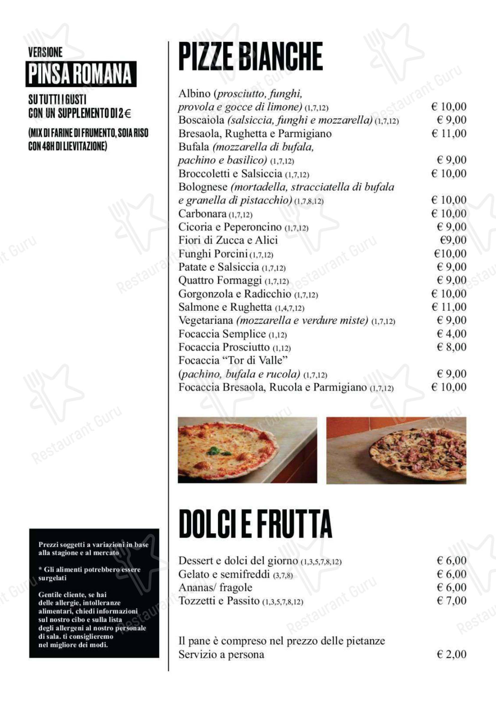 Меню ресторана Ristorante Albino - Меню напитков