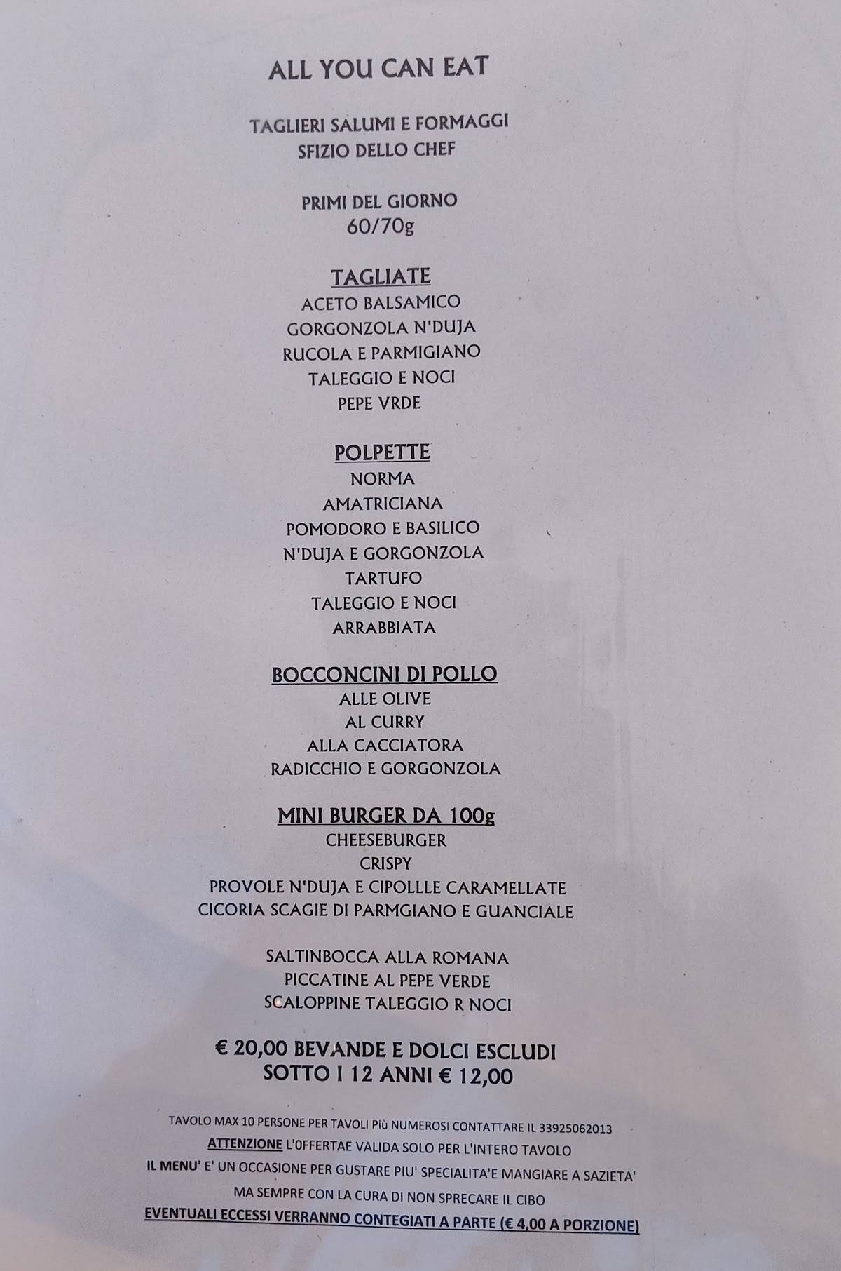Ristorante Fornari меню