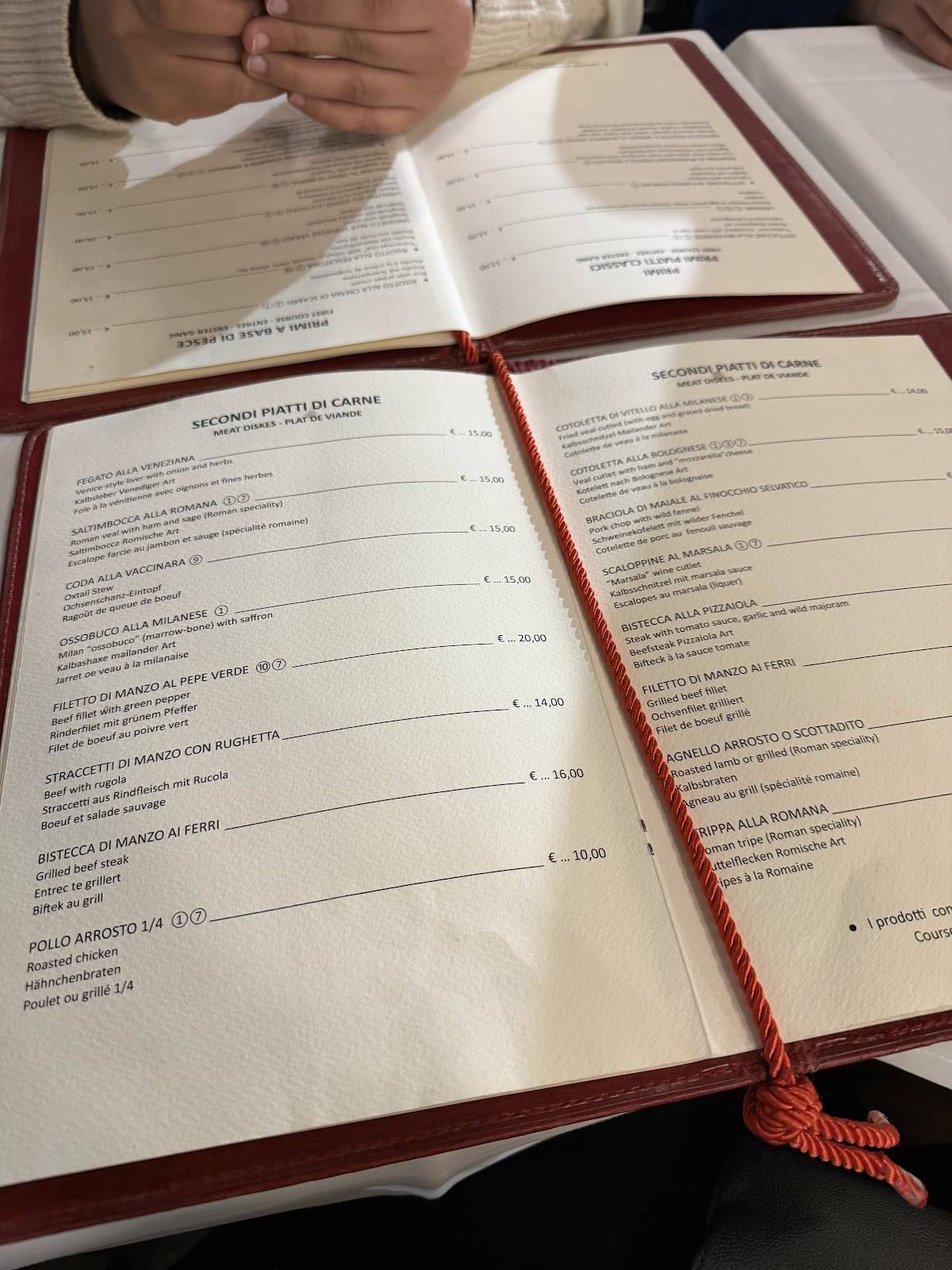 Ristorante Leonetti меню
