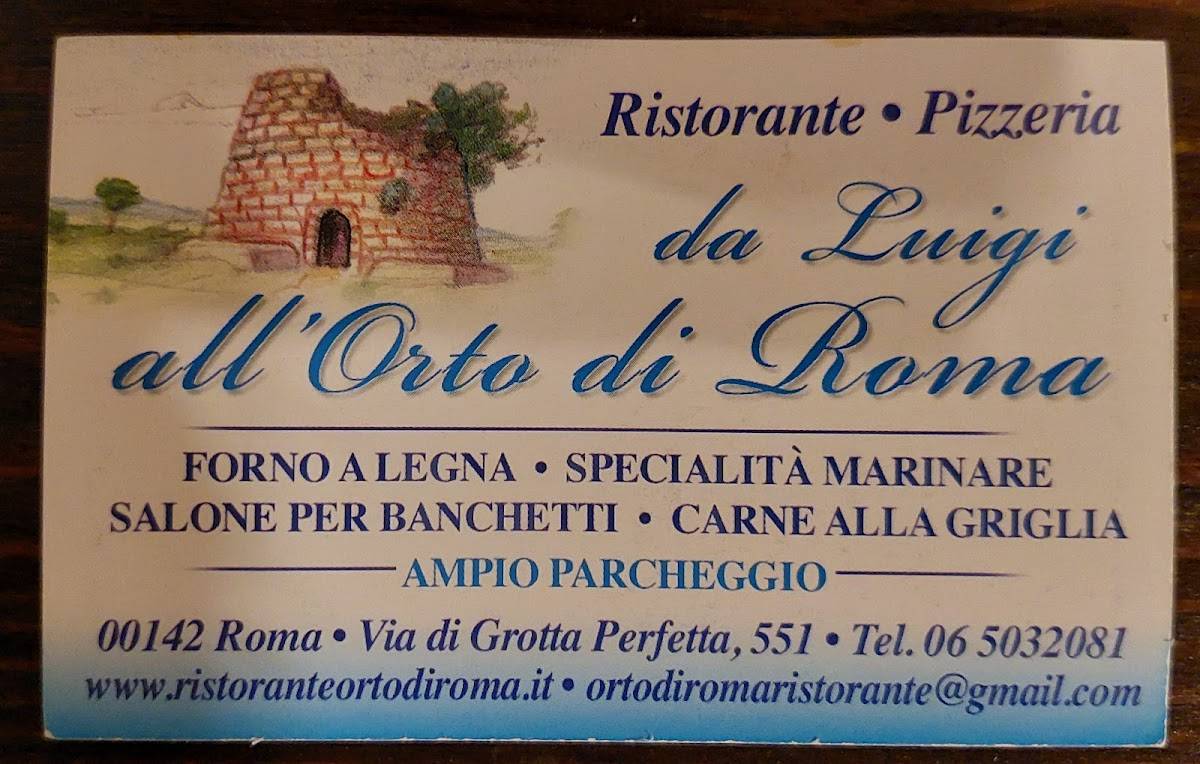 Ristorante Orto di Roma меню