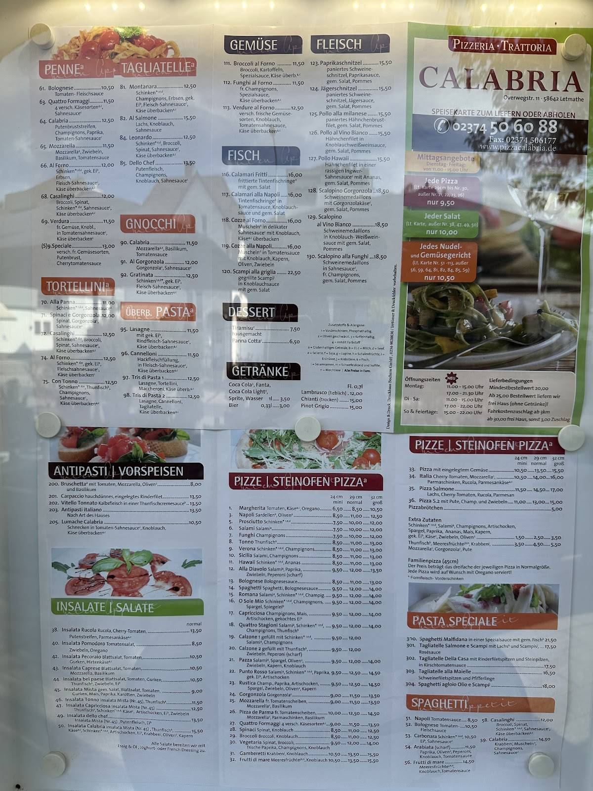 Ristorante Pizzeria Calabria меню