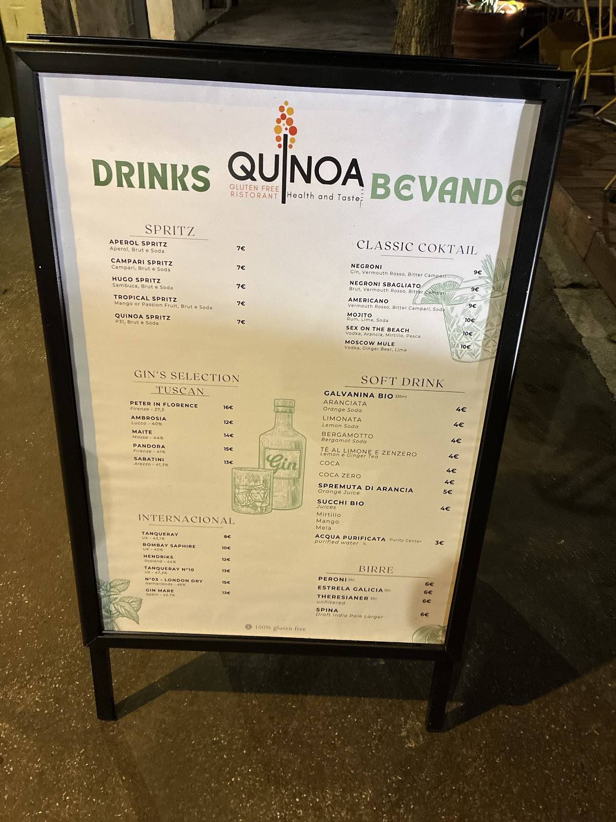 Ristorante Quinoa Roma меню