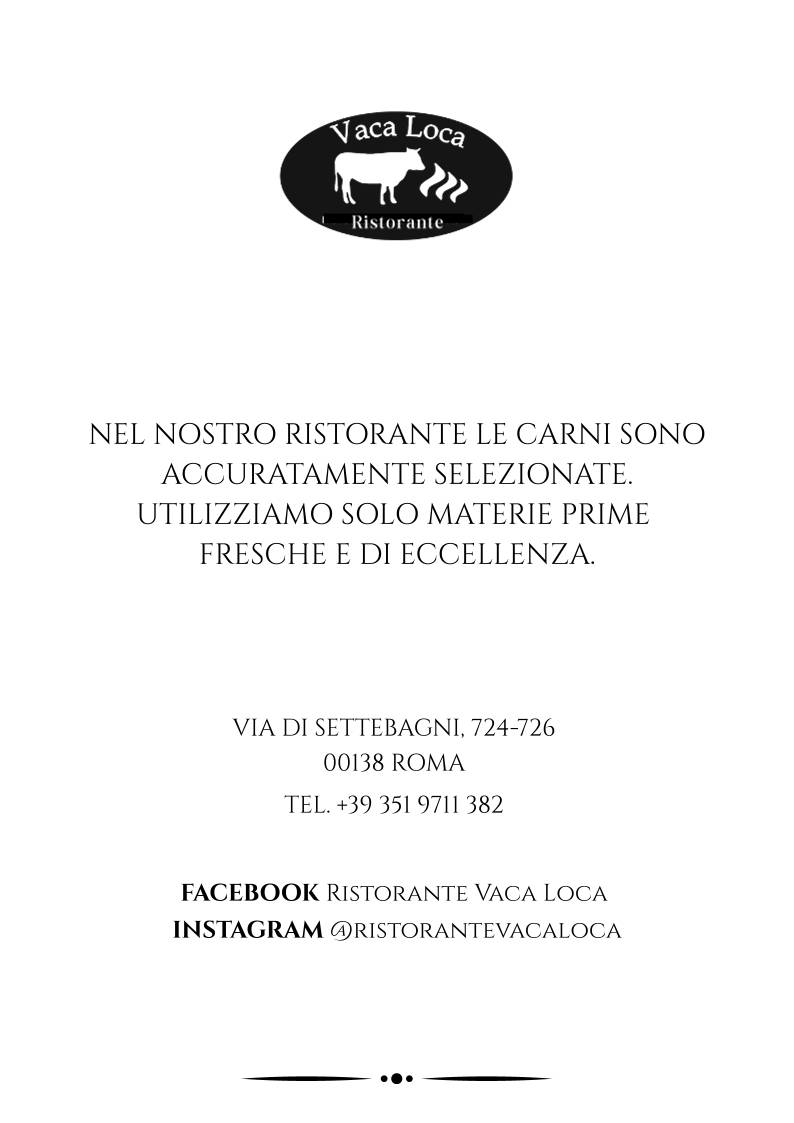 Ristorante Vaca Loca меню