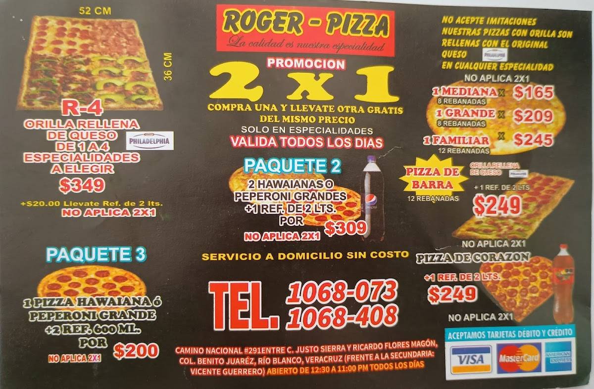 Roger Pizza меню
