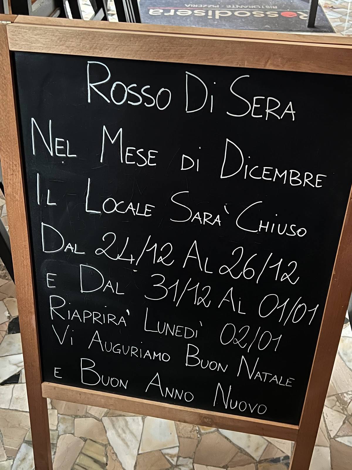 Rosso di Sera Roma Srl меню