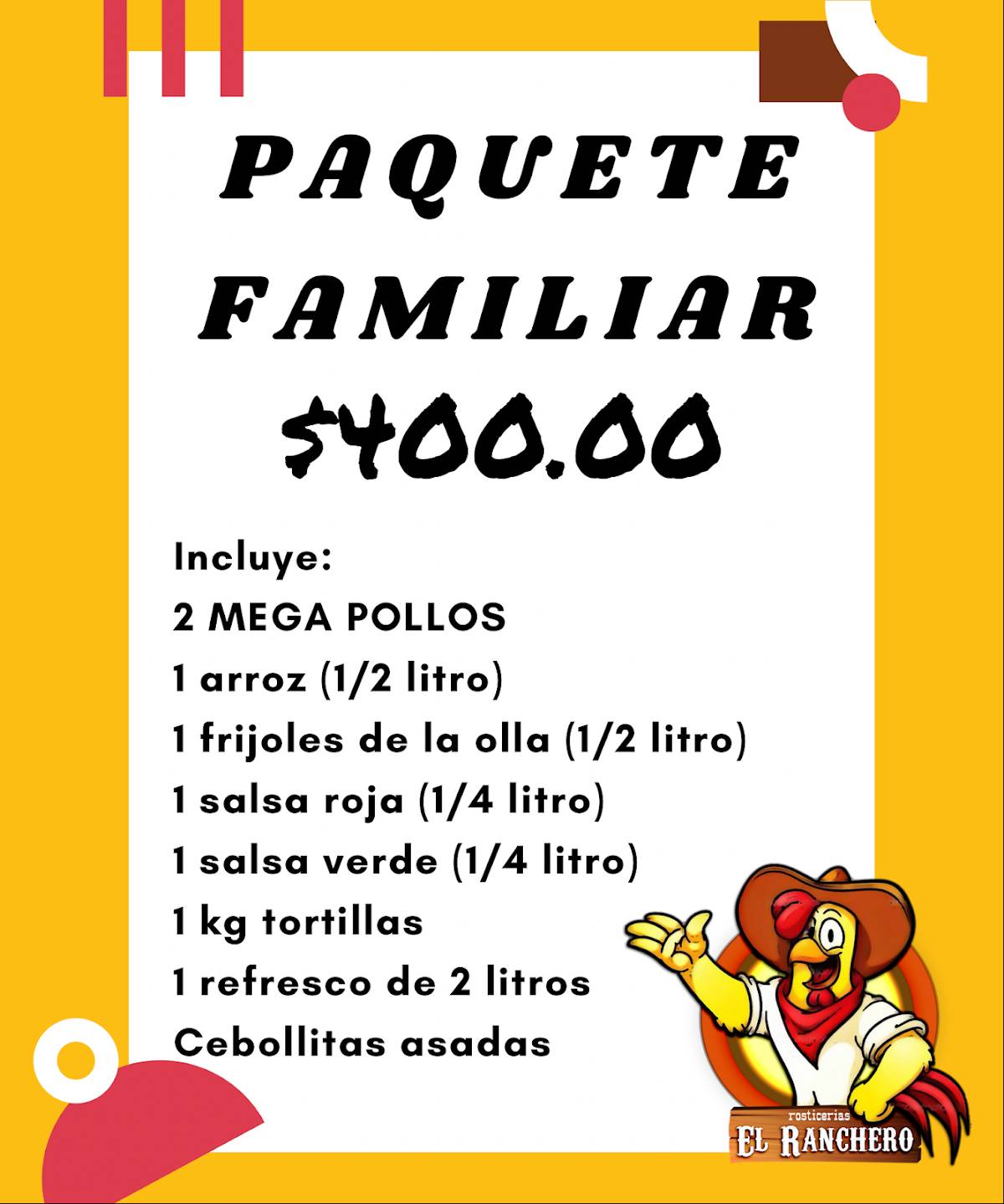 Rosticeria El Ranchero меню