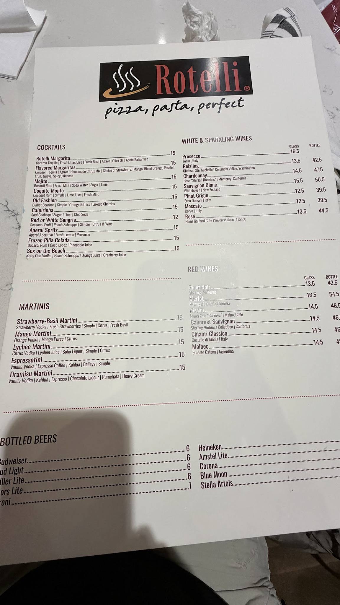 Rotelli Pizza & Pasta меню