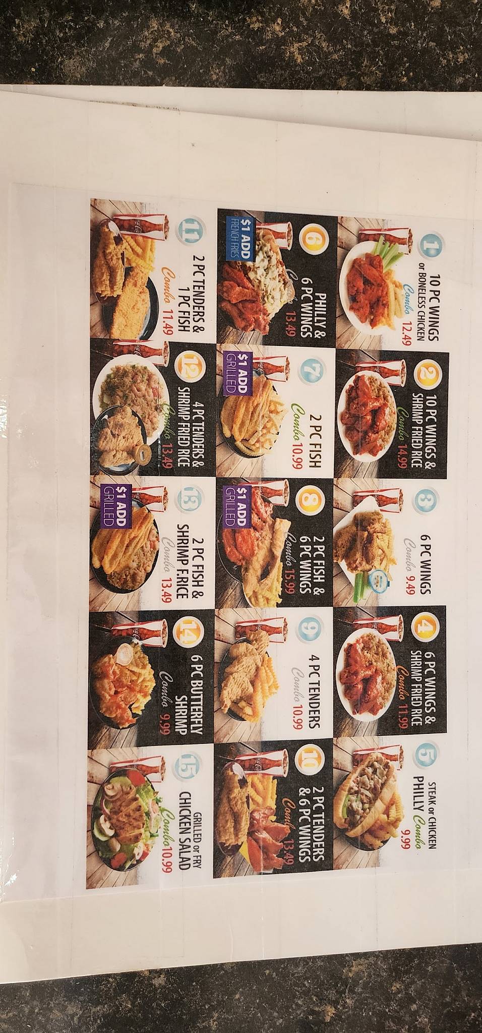 RuChDa Wings - меню