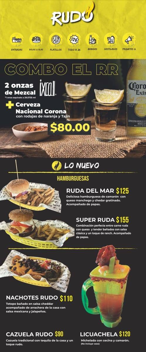 Rudo Los Reyes меню