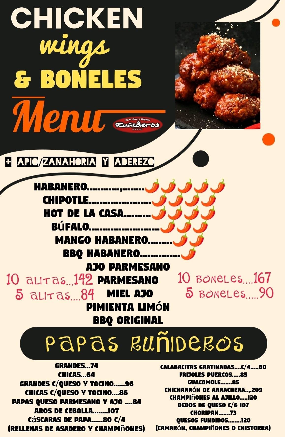 Ruñideros меню