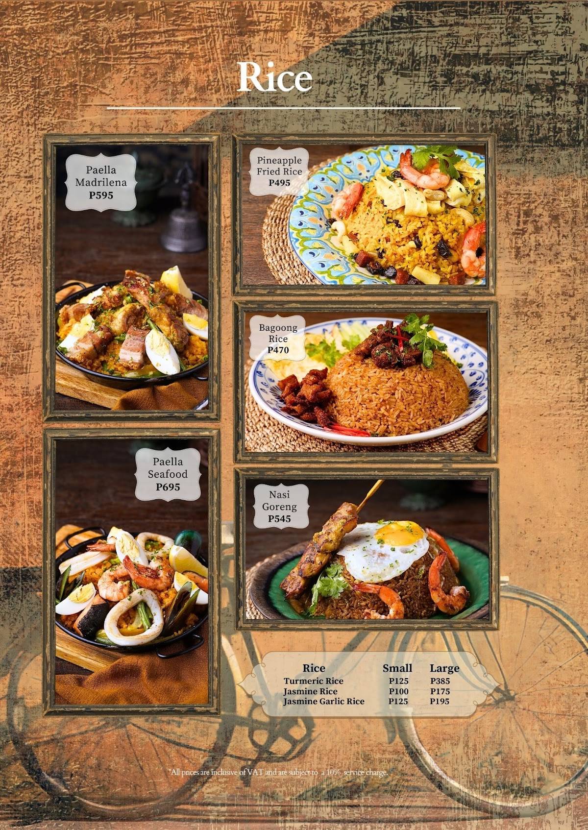 Rustika Asian Urban Kitchen- Vista Mall Santa Rosa, Laguna меню