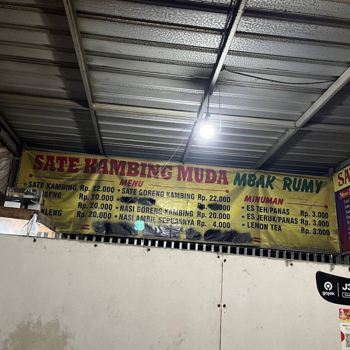 Sate Kambing Mbak Rumy Rivano меню