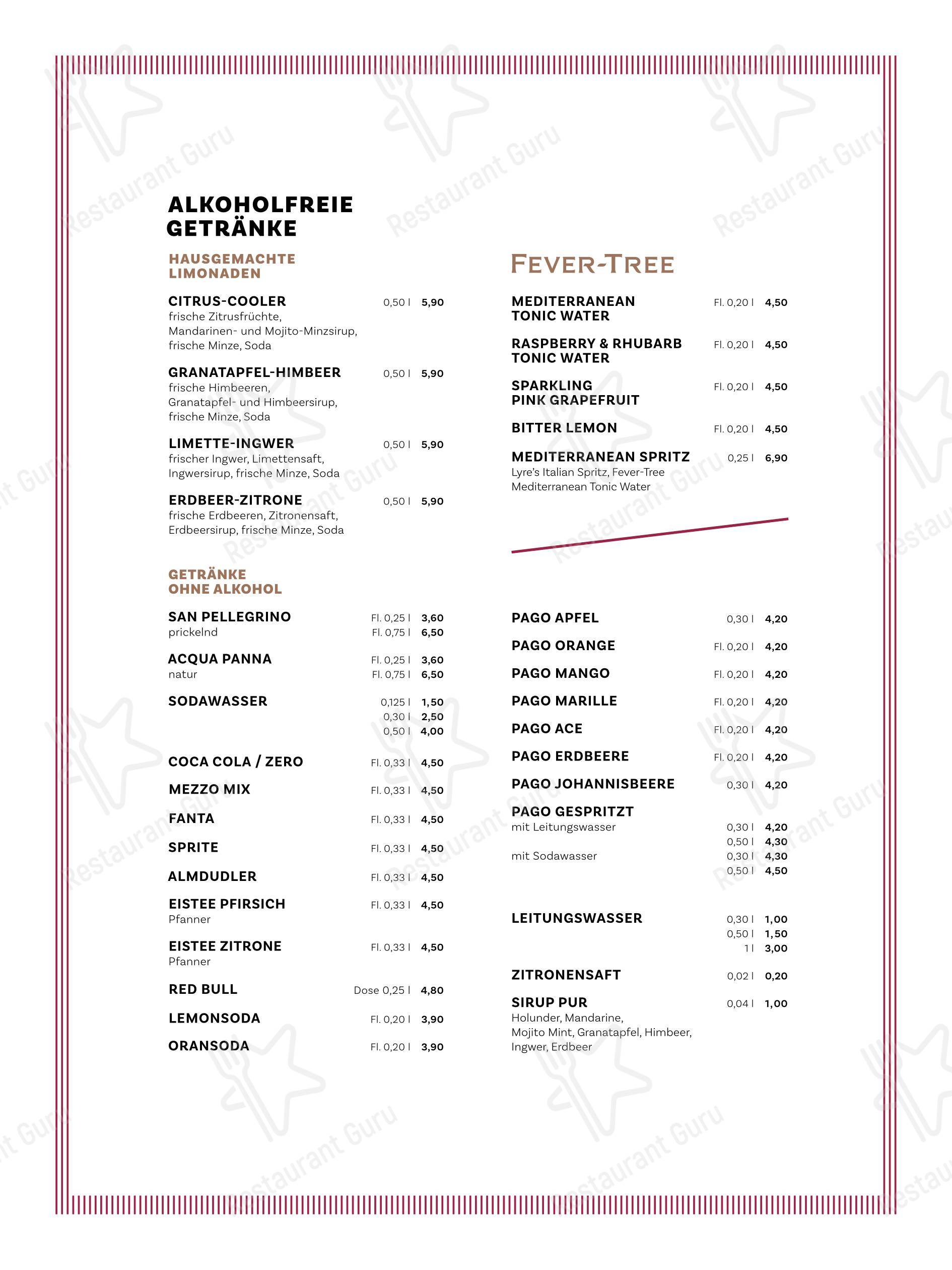 Меню десерта SURACE Ristorante LentiaCity - Основное меню